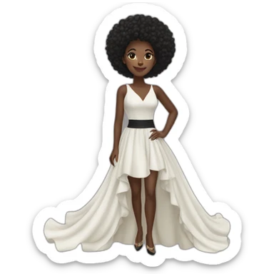 Pele branca com vestido preto sticker