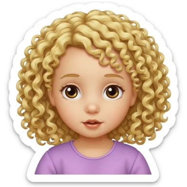 kıvırcık saçlı kız bebek kumral sticker