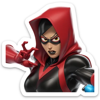 masked superhero in hooded bodysuit sticker