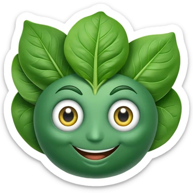 Spinach with eyes and smile without human face sticker