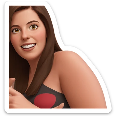 brown haired girl portrait sticker