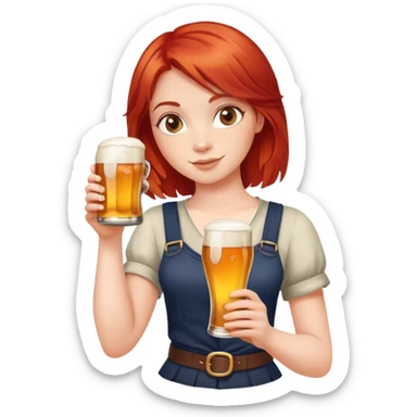 Hot redneck country girl holding a beer  sticker