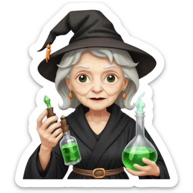 Witch granny doctor  sticker