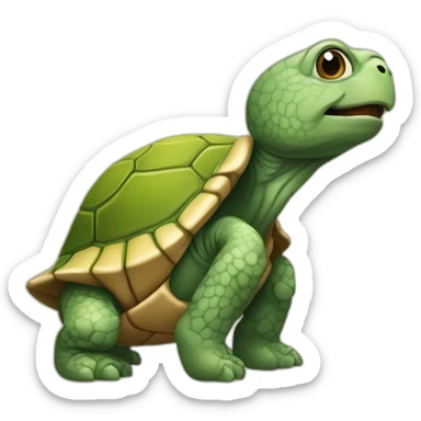 Tortue qui promène un chien sticker