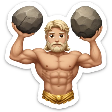 Atlas the greek god with a big rock  sticker