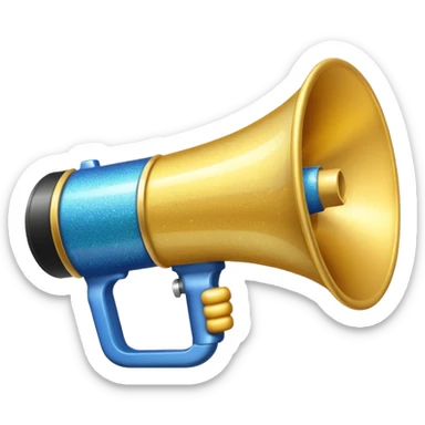 megaphone with sparkles sticker