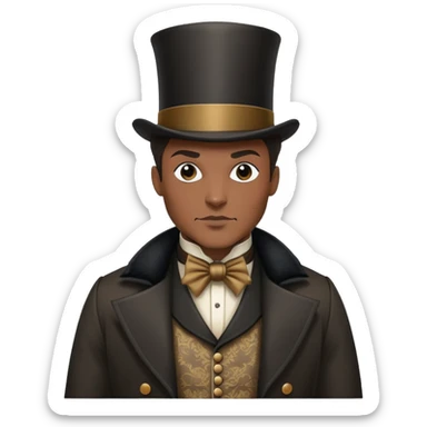 Batman wearing Victorian era clothes with top hat and coat sticker