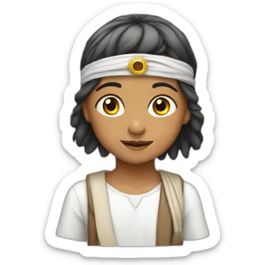 A Yemeni child with a headband sticker