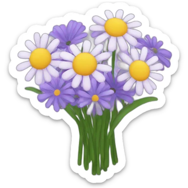 Lavender and daisy bouquet sticker