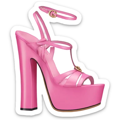 Platform Gucci heels pink sticker