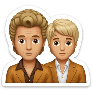 70s 80s men with ring hair style  sticker