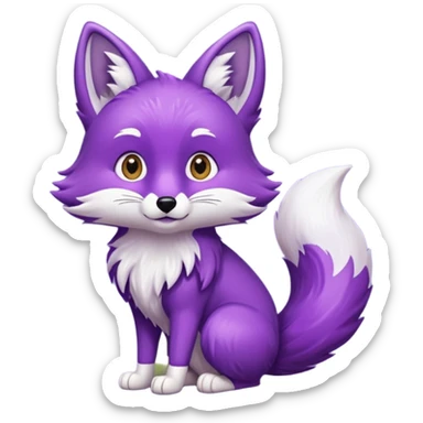 Purple colored fox sticker