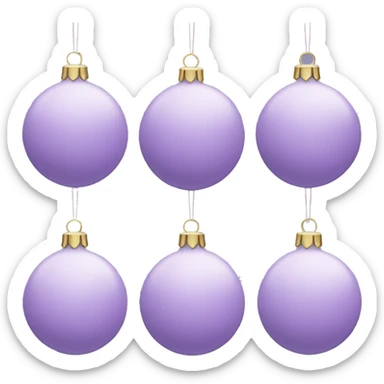 Pastel purple Christmas ornaments sticker