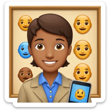 interesting museum guide face sticker