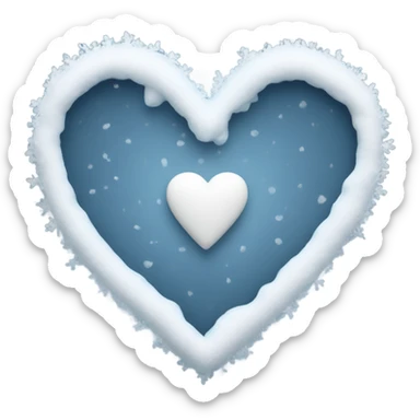 White heart with snow sticker