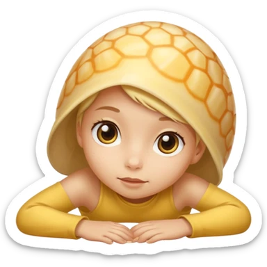 A young very small yellow tortoise sticker