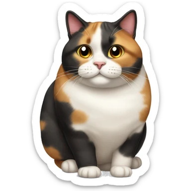 Fat Calico cat  sticker