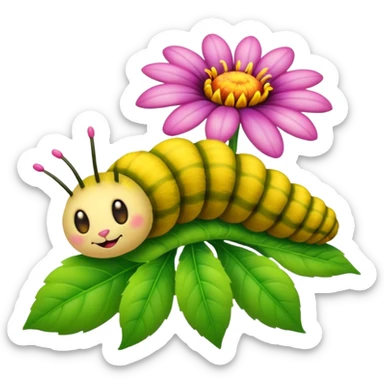 
caterpillar on flower sticker