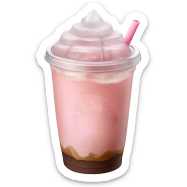 light pink starbucks ice coffee with ice cubes sticker