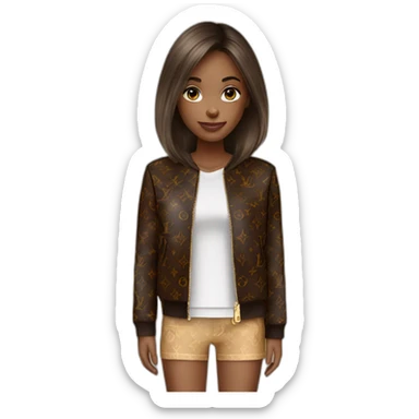 girl with louis vuitton clothing sticker