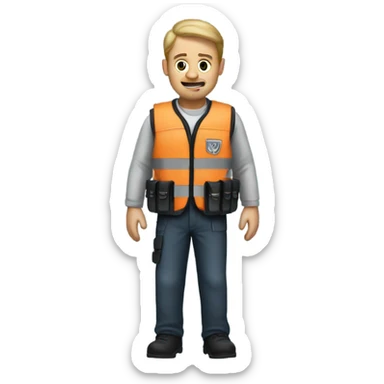 man standing full body with stab vest  sticker