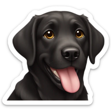 cachorrita labrador de pelo negro muy corto sonrriendo sticker