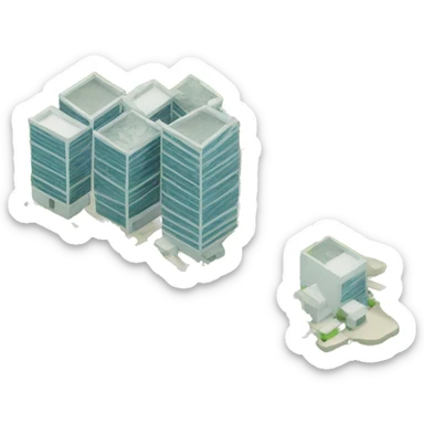 terrain Map with modern building sticker