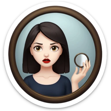 killer in mirror behind woman sticker