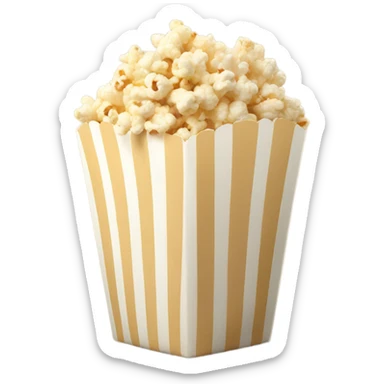 Popcorn in beige and white package  sticker