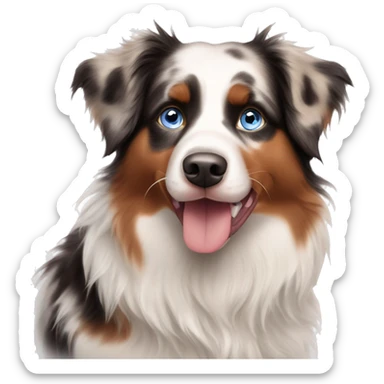 red merle australian shepherd blue eyes sticker