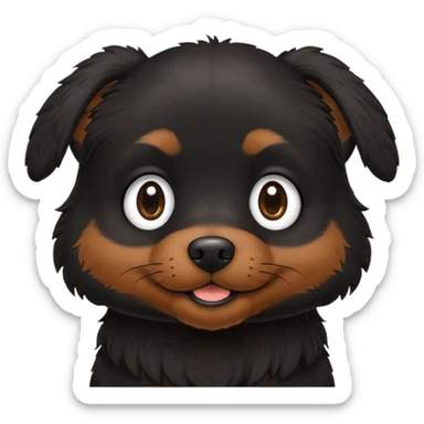 a little cute black dog saying "默默哒" sticker