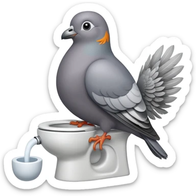 Fat pigeon on toilet sticker