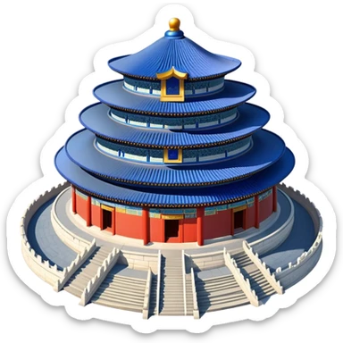 Temple of Heaven, round blue roof building, traditional Chinese architecture emoji sticker