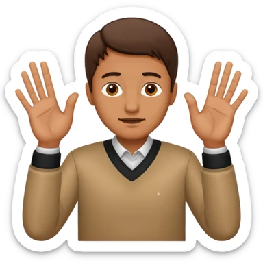 man gesturing "NO" with his hands crosswise sticker