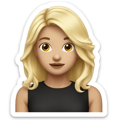 Blonde girl shoulder length hair black shirt 🤦🏼‍♀️ sticker
