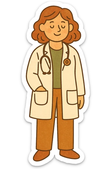 A full body of a modern day female doctor sticker