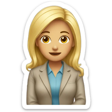 Office girl sticker