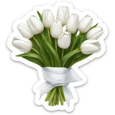 white tulip bouquet  sticker