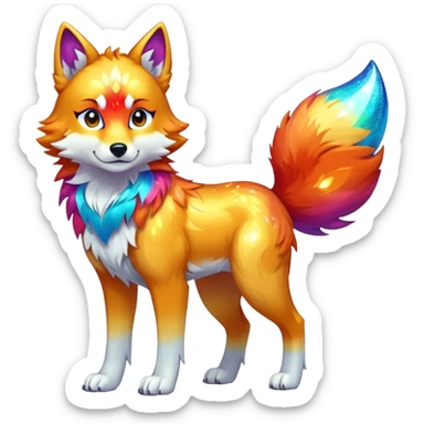 Colorful Shiny Fionbri-Falvie-sparkle-wolf-sona full body sticker