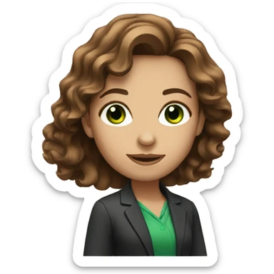 Investor girl with green eyes and Wavy brown hair sticker