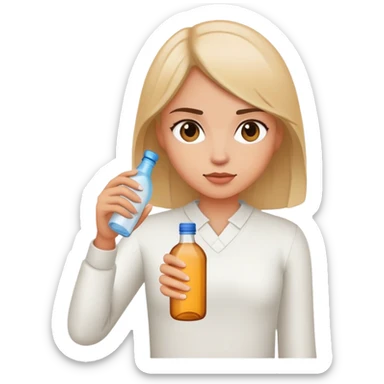girl with bottle and attitude sticker