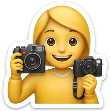 Make An Smiley Emoji Holding a Camera. sticker