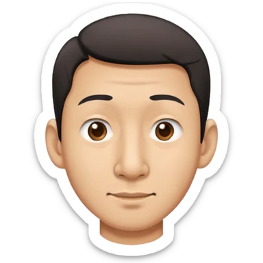 an asian man with a big nose sticker