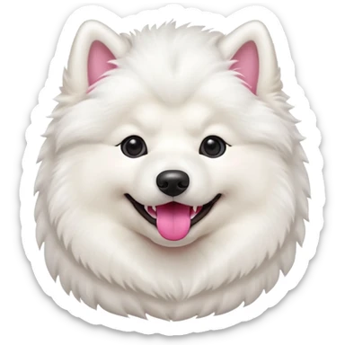 A cute dog. The dog breed should be samoyed. sticker