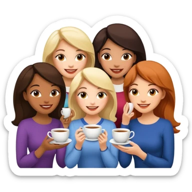 Tea-time-gossip sticker