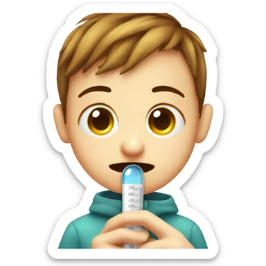 sick child, thermometer with high temperature sticker