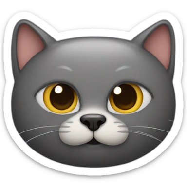 head with half the face cat and the other half mole (the animal) sticker