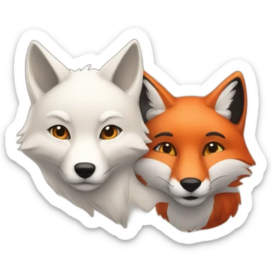 one red fox one white fox and one black fox sticker