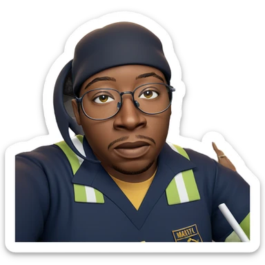 boy in uniform with glasses sticker