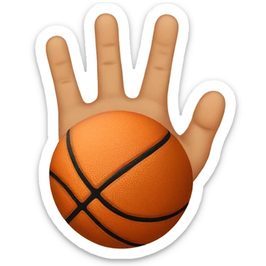 3 fingers with basketball  sticker